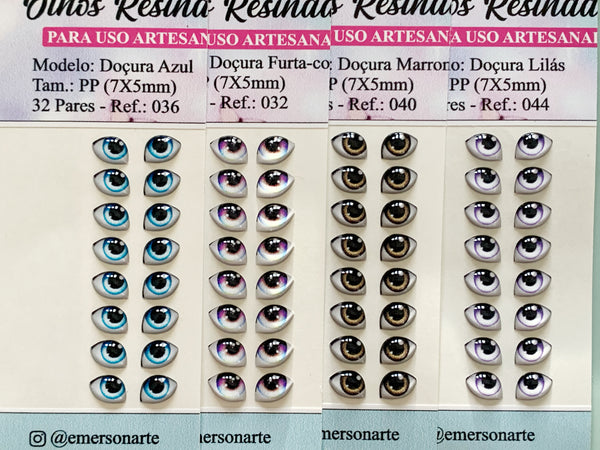 3D Eyes Stickers  - 4 colors, 32 pairs PP (5mm) Emerson L.