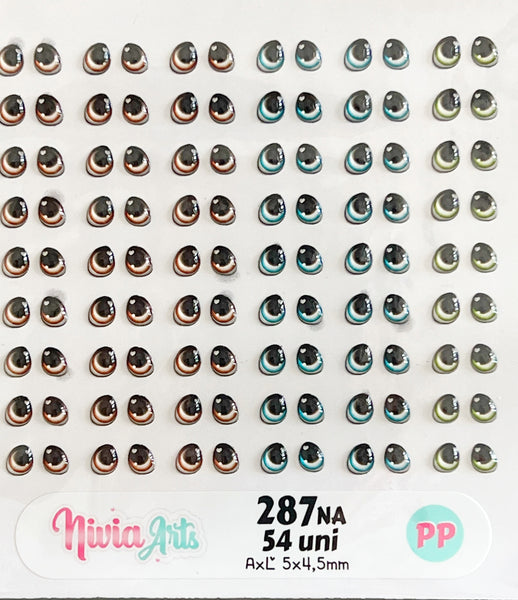3D Eyes Stickers , 287 PP Nivia Arts (5mm / 6 pairs)