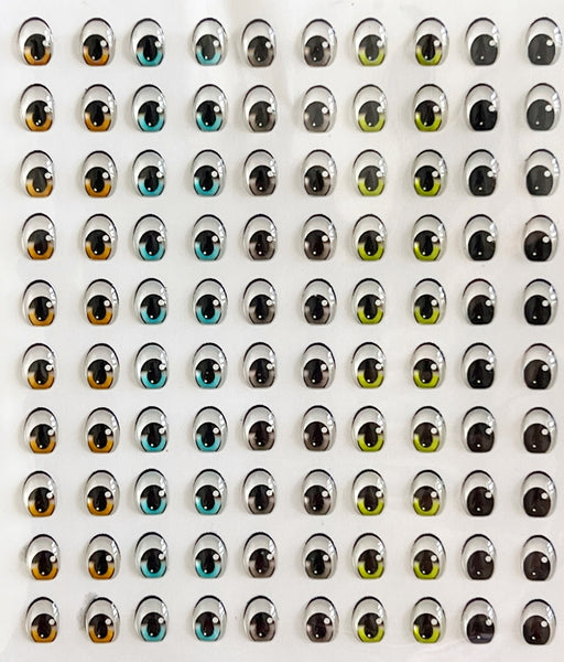 3D Eyes Stickers , 612 P Nivia Arts - ( 6mm  / 10 pairs )